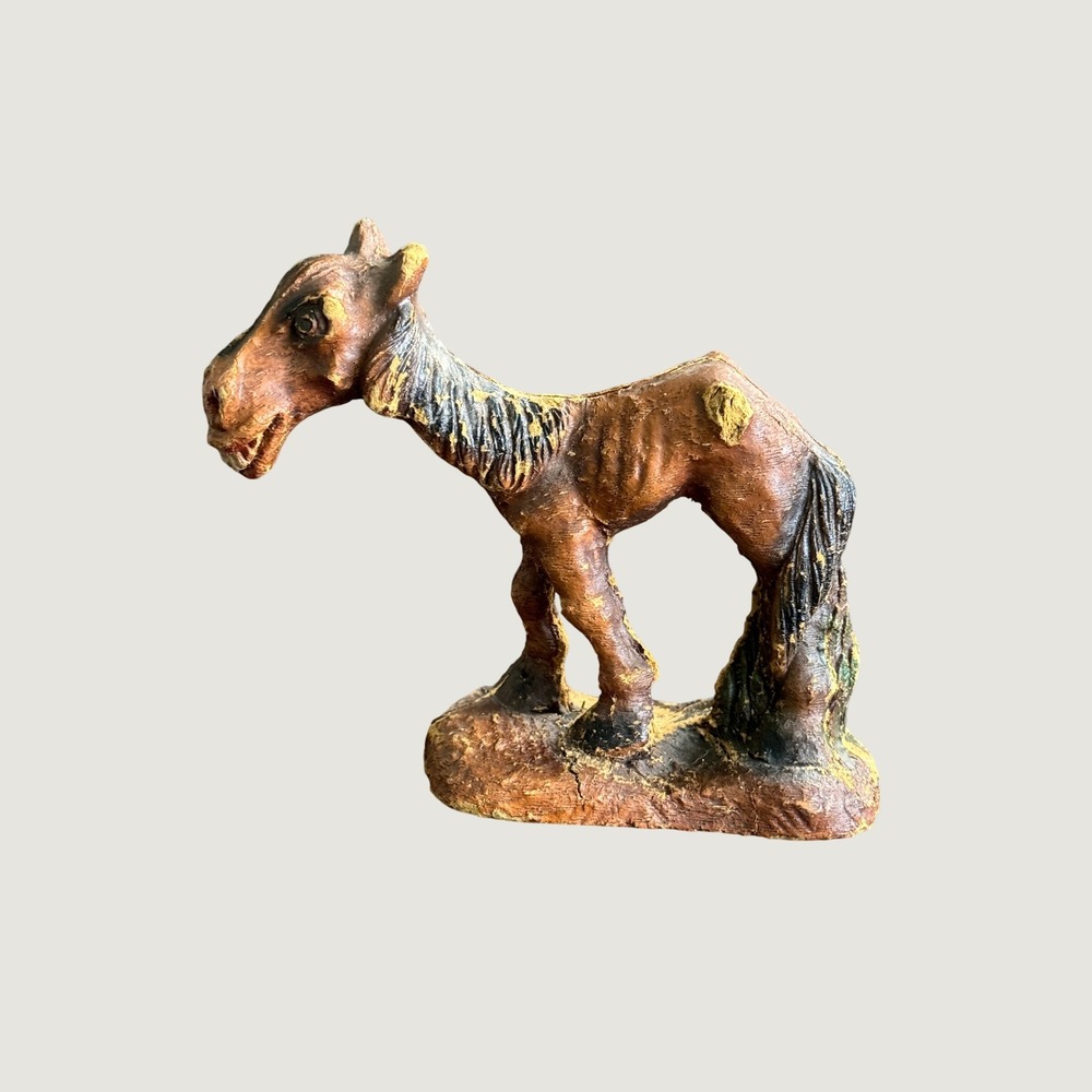 Vintage Syroco Brown Bay Hungry Horse Figure Skinny Boney Sway Back Folk Art